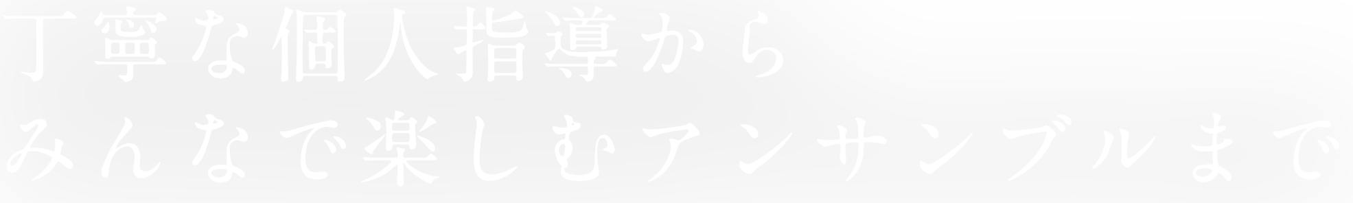 丁寧な個人指導からみんなで楽しむアンサンブルまで